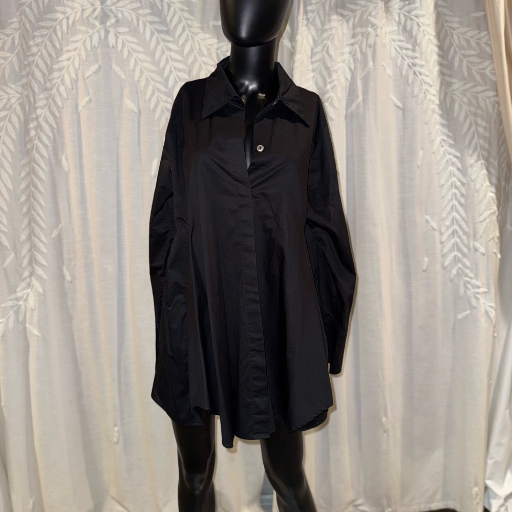 PLANET by Lauren G Oversized Black Tunic Shirt - Size 2